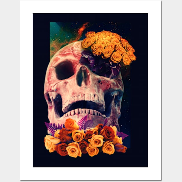 Skull and roses Wall Art by Frajtgorski